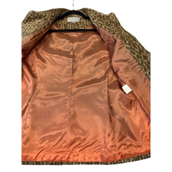 Emil Rutenberg Women's Herringbone Tweed Button Front Jacket Multicolor Medium - Picture 7 of 9